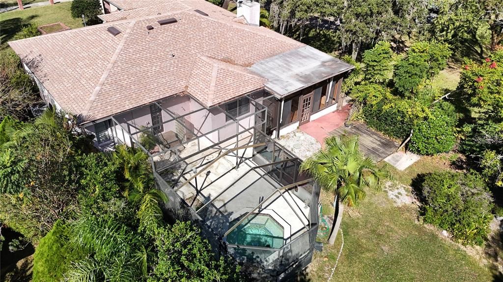 Aerial - Rear Yard & outdoor living space