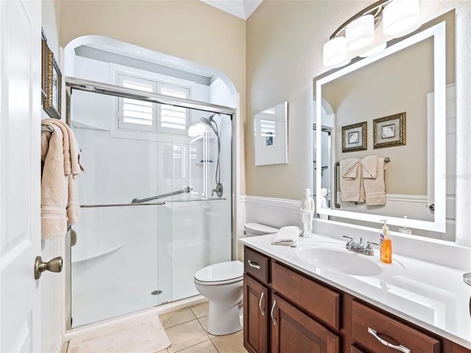 Guest bathroom w/Walk in shower & LED Vanity mirror