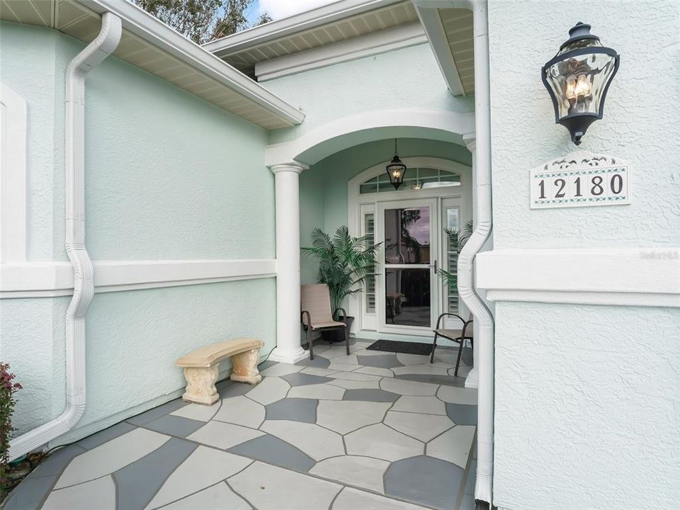 Elegant covered front entrance