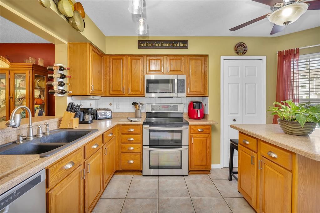 Ample Kitchen with natural light.