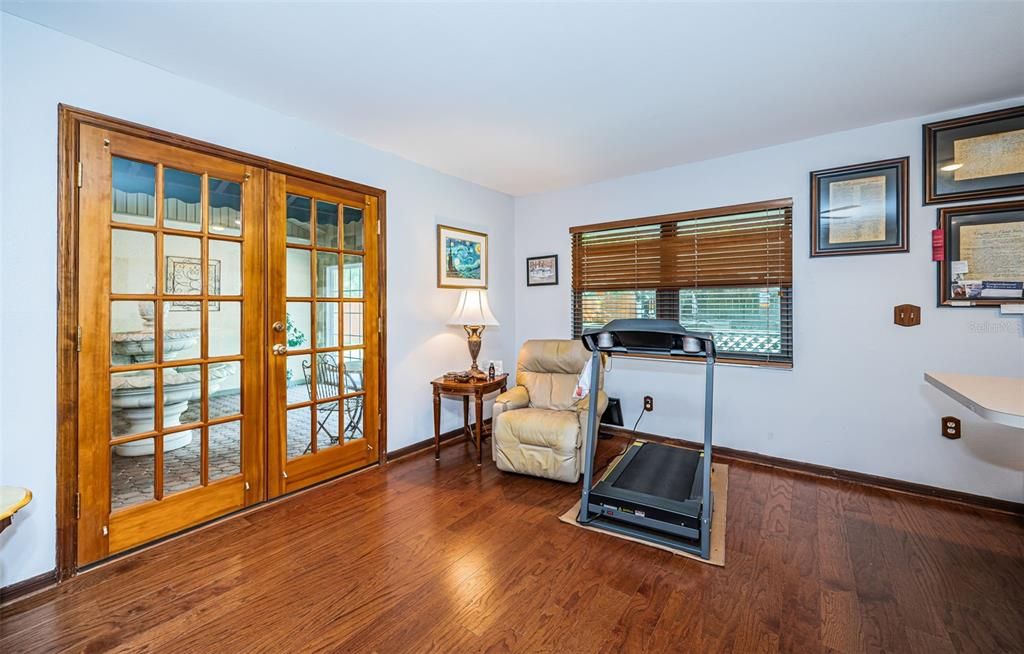 Family Room French Doors to Garden Room