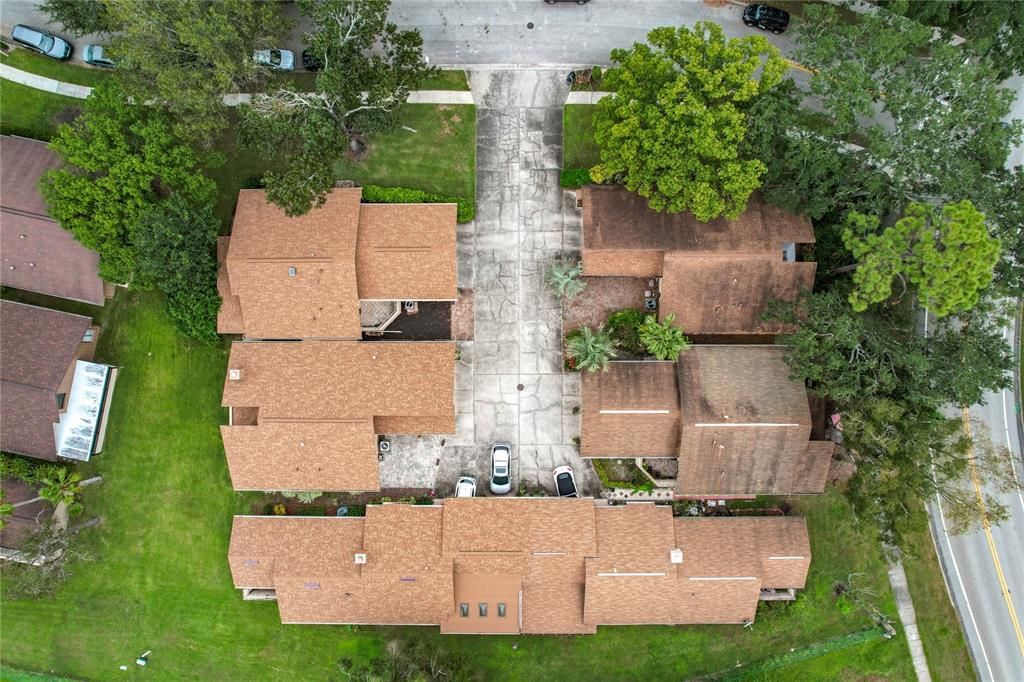 Aerial view of the corner lot.