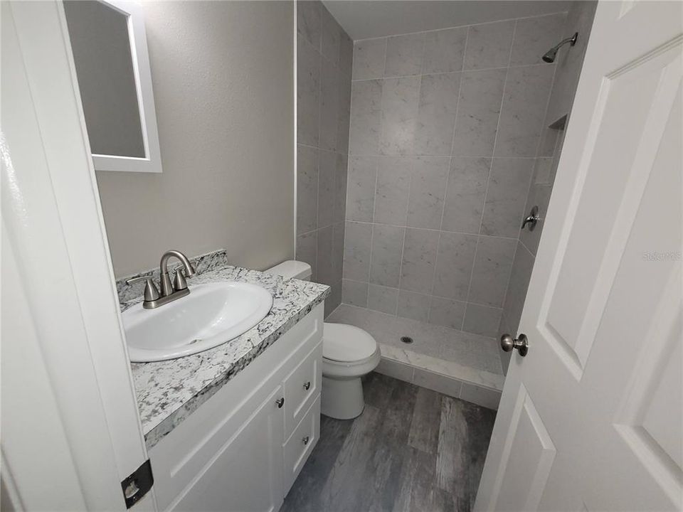 Walk-in shower in bath