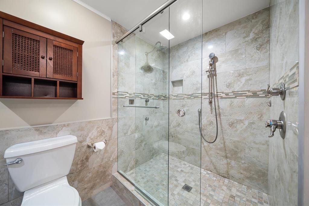 Primary Bathroom with oversized shower with dual shower heads