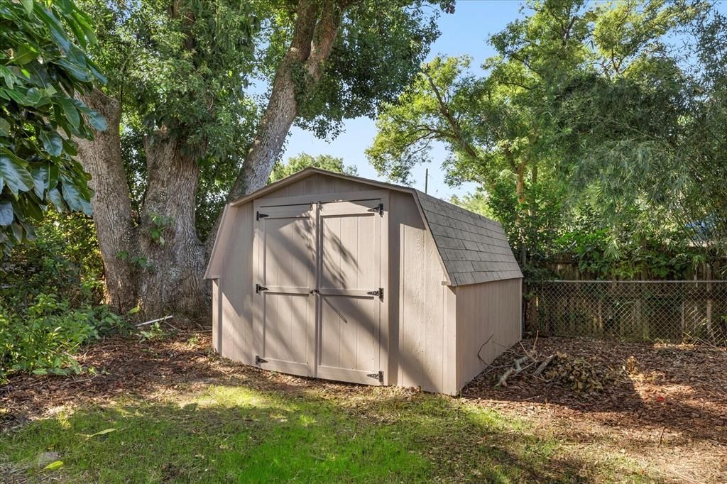 Shed in backyard