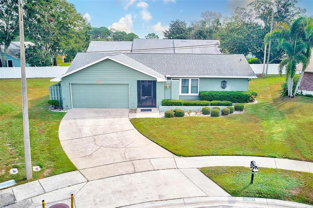 Aerial view of the home