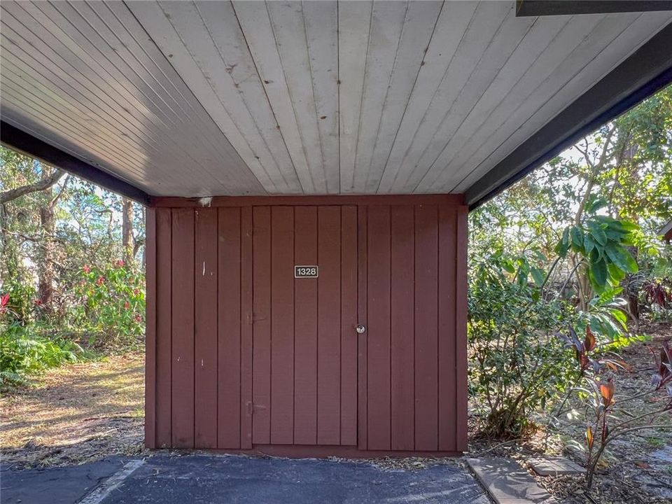 the carport and storage area.