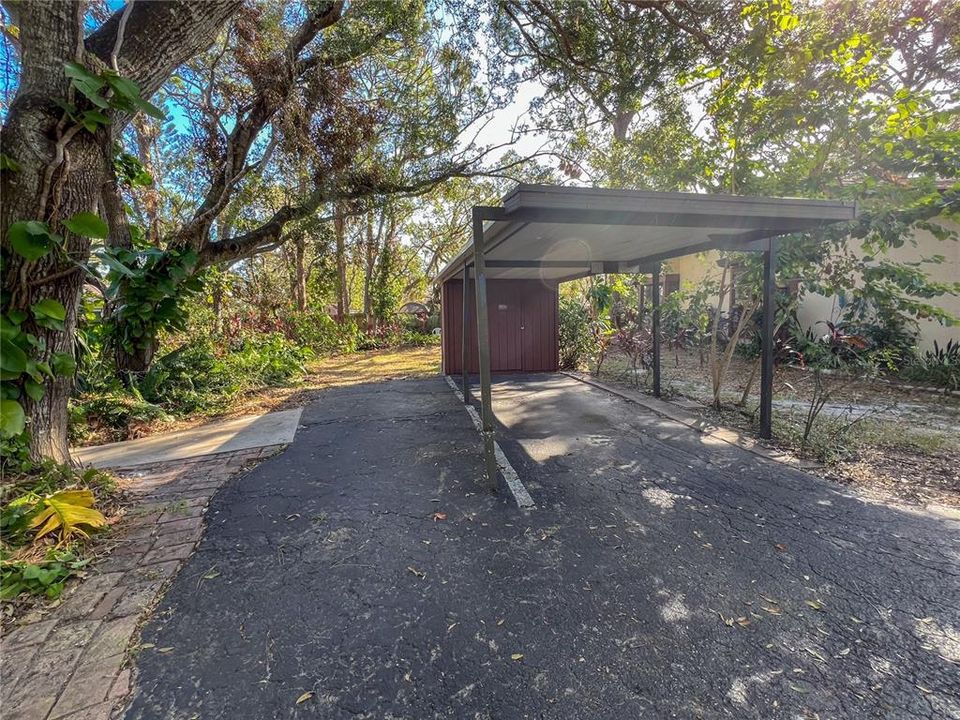 the carport and storage area.