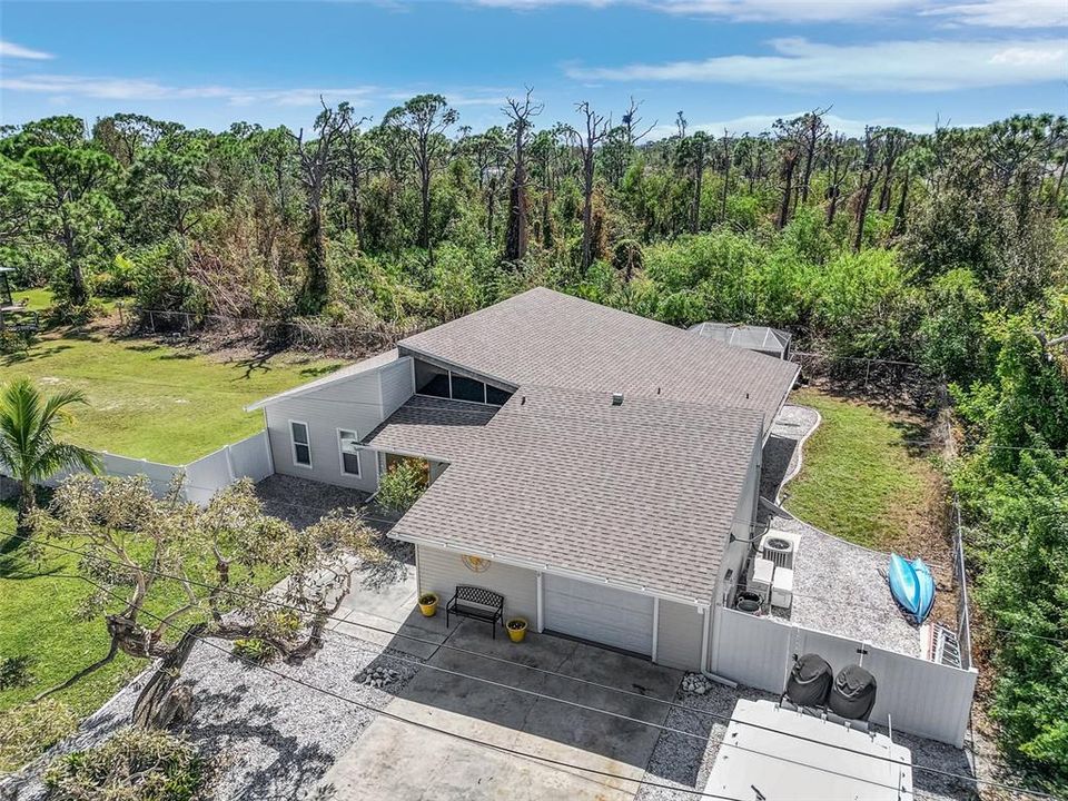 Aerial view of the property