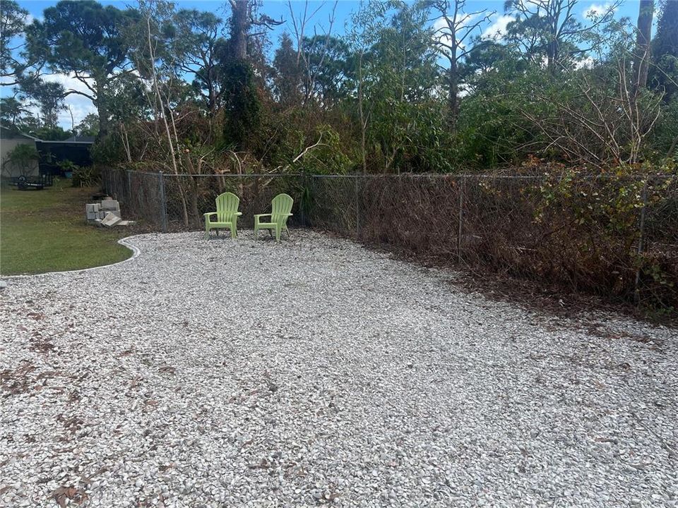 Very private backyard area behind the home.