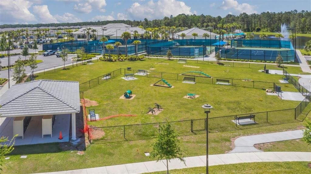 dog park with separate spaces for big and smaller dogs