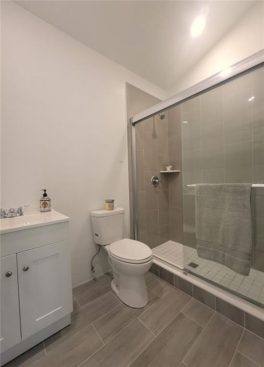 Pretty all new private bath with roomy shower