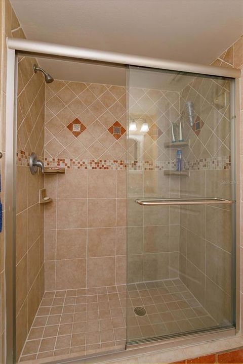 Glass Door & Tiled Shower in 2nd Bathroom