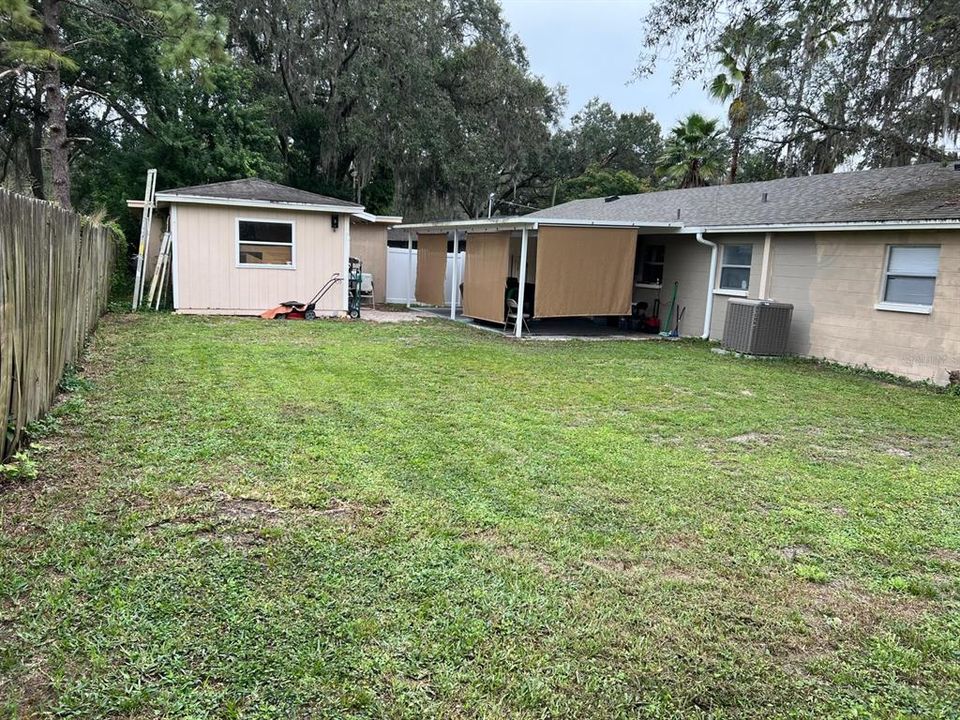 Back Yard with "Man Cave" shed