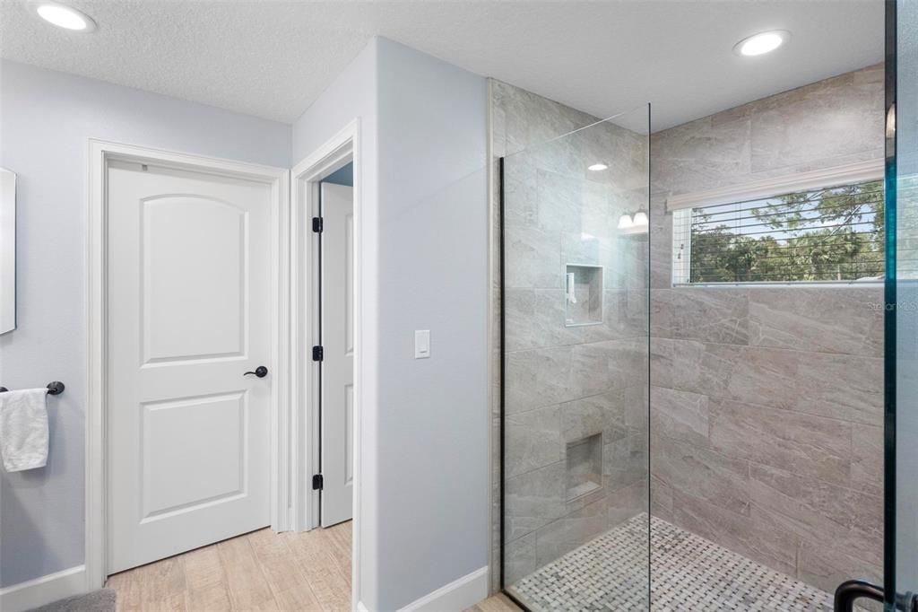 Ample Shower Space with a Window to the World.