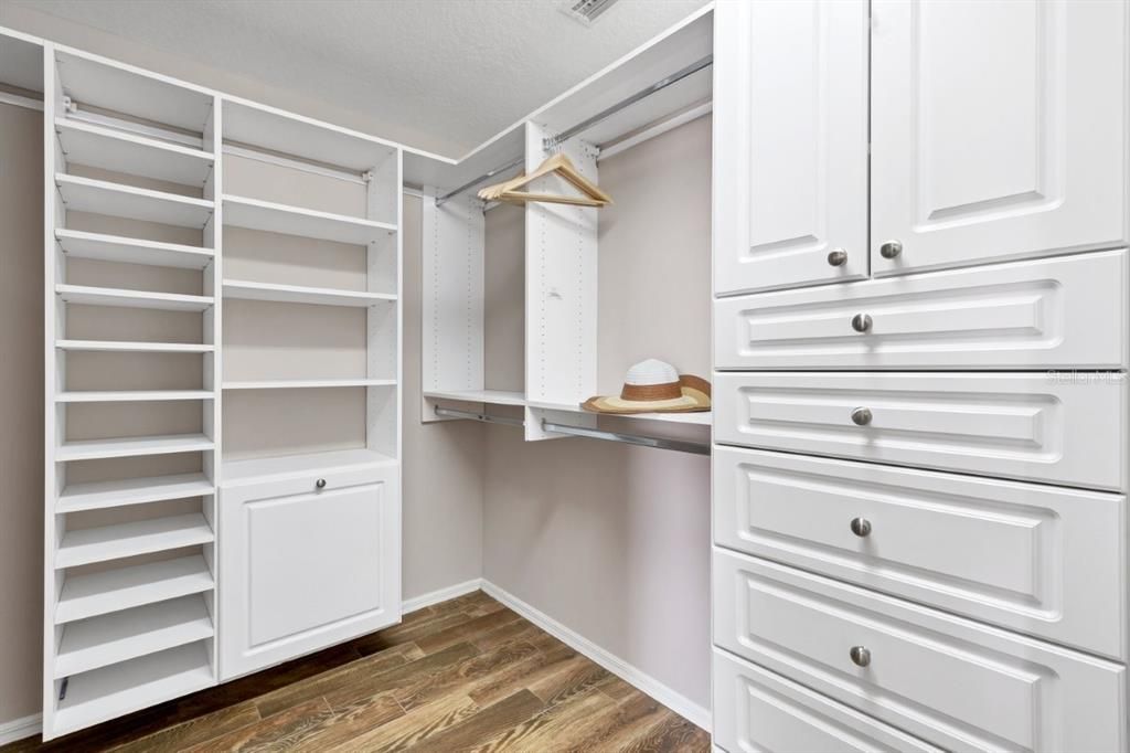 Owners suite walk-in closet.