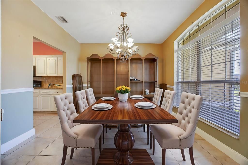 virtual staged formal dining room