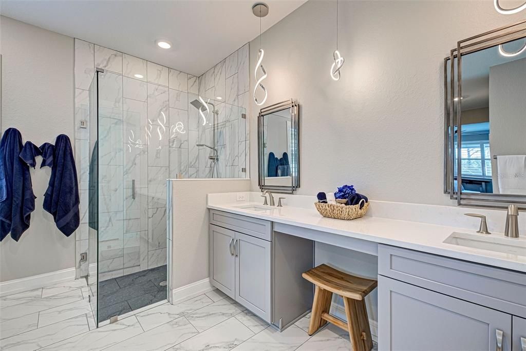 Owners splurged to make the primary bathroom a true retreat.