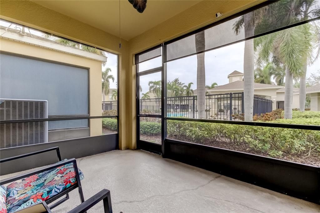 Screened lanai looking towards pool area.