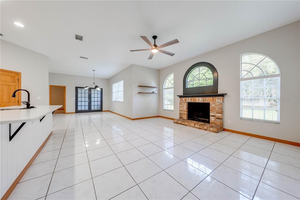 Family Room, Dining Room & Kitchen