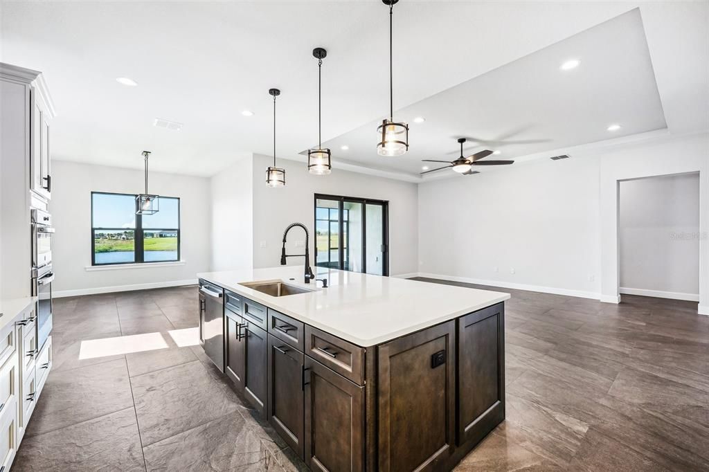 Side kitchen view, Dining area & Great Room