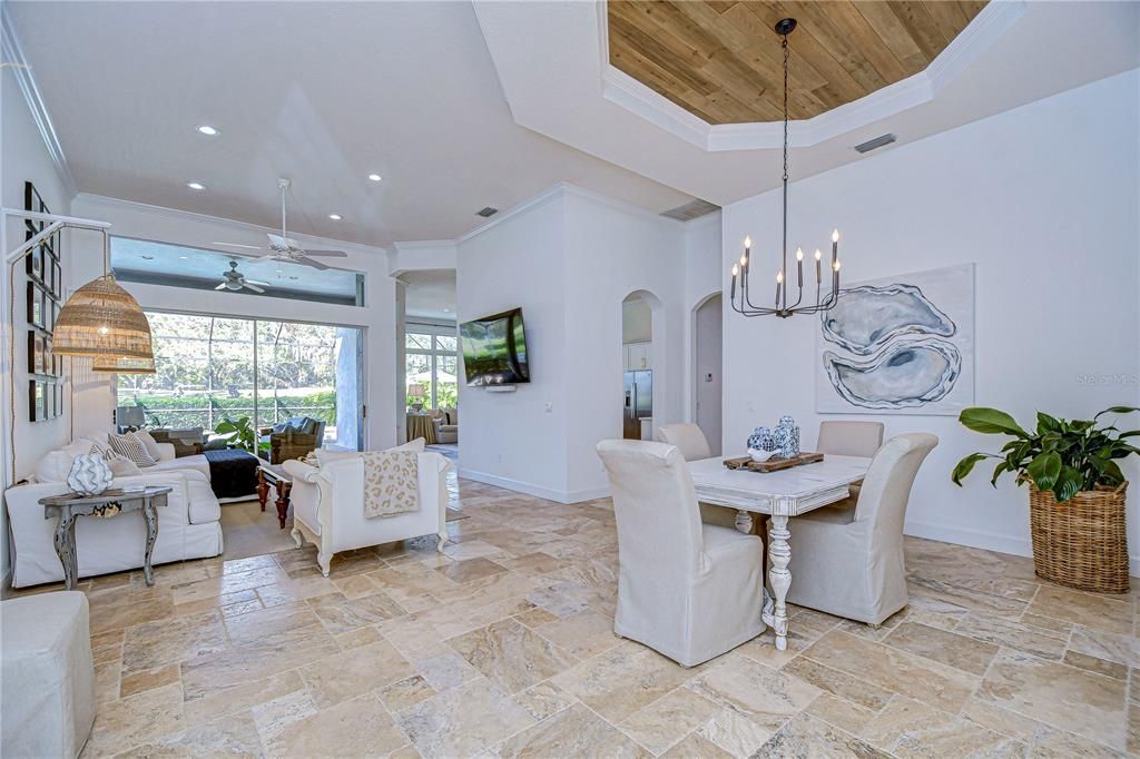 Soaring 11-foot ceilings and stunning travertine floors!