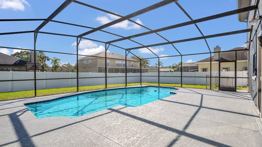 Resurfaced heated pool (with the option to cool the pool), new pool light, new deck