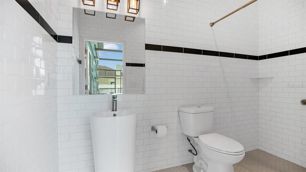 Pool remodeled bathroom