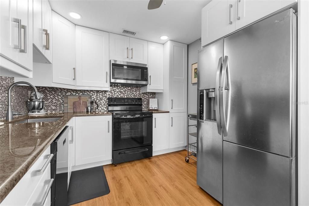 Stainless Steel refrigerator in kitchen