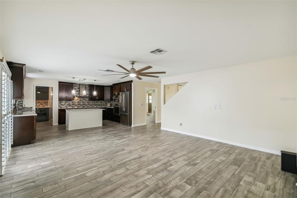 Family Room and Kitchen area is spacious for entertaining.