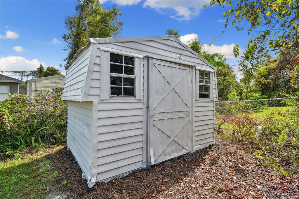 Storage shed.