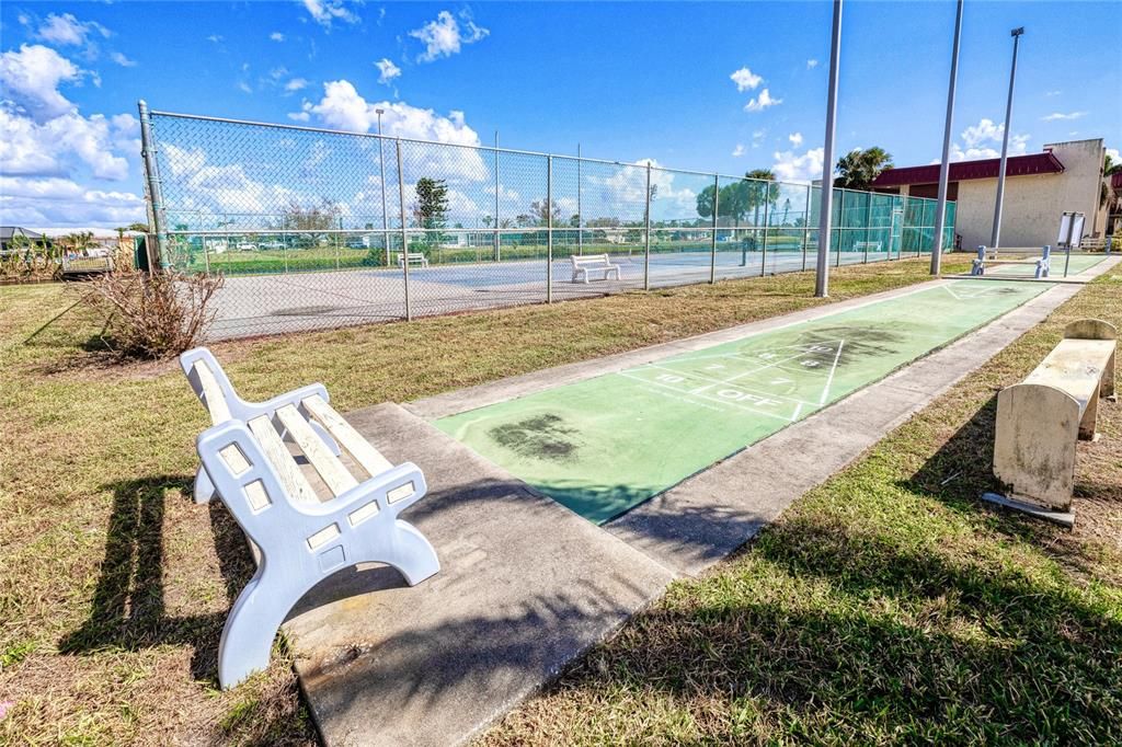 shuffleboard and Tennis courts