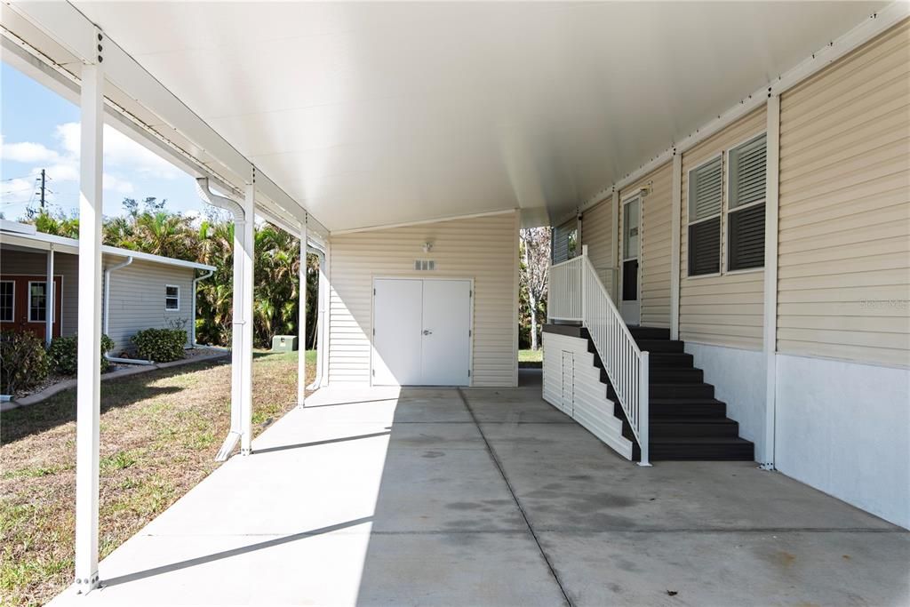 Extra long carport and shed