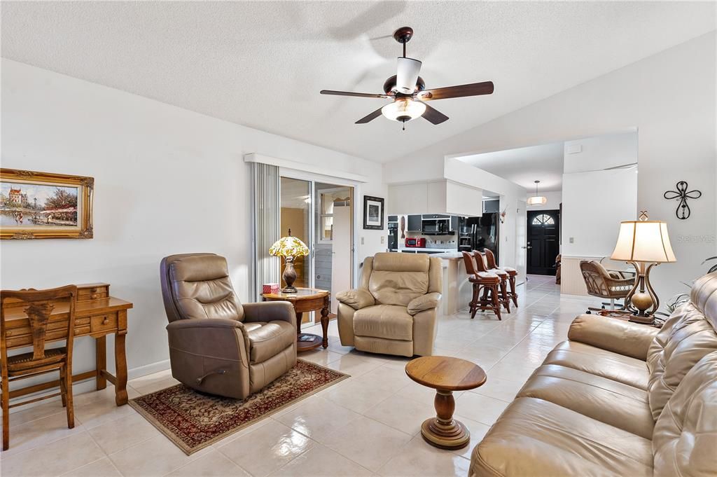 Family room looking towards kitchen