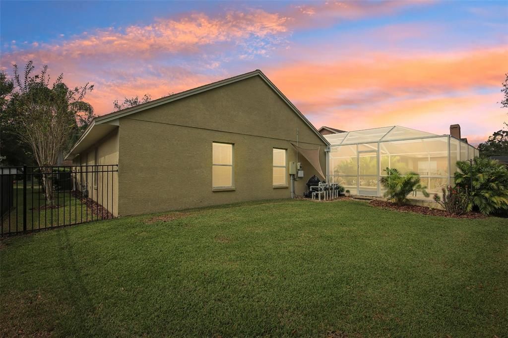 Fully fenced backyard