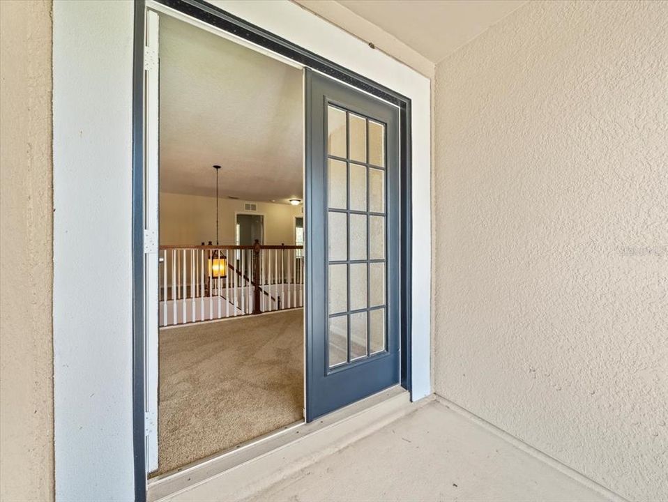 Front balcony with french door entry