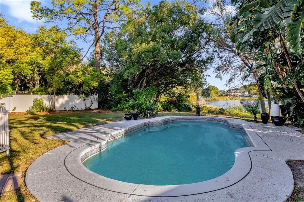 22' x 44' pool overlooks lake