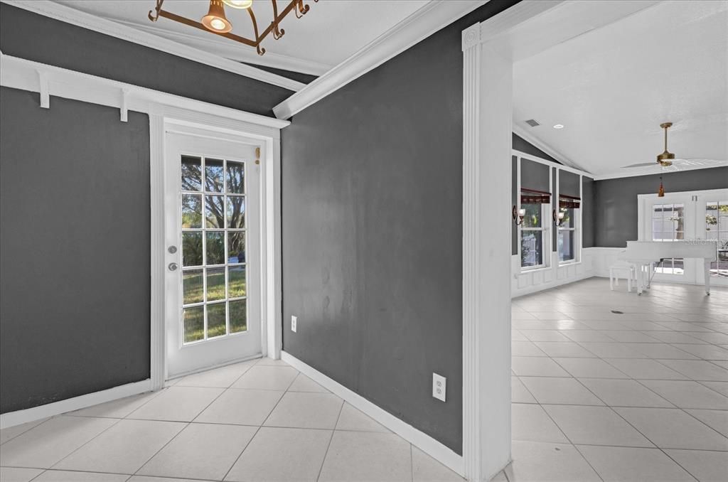 Butler's Pantry/Laundry Room with Family Room to right