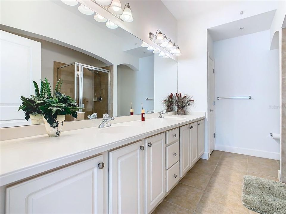 Large Vanity with Full Size Linen Closet