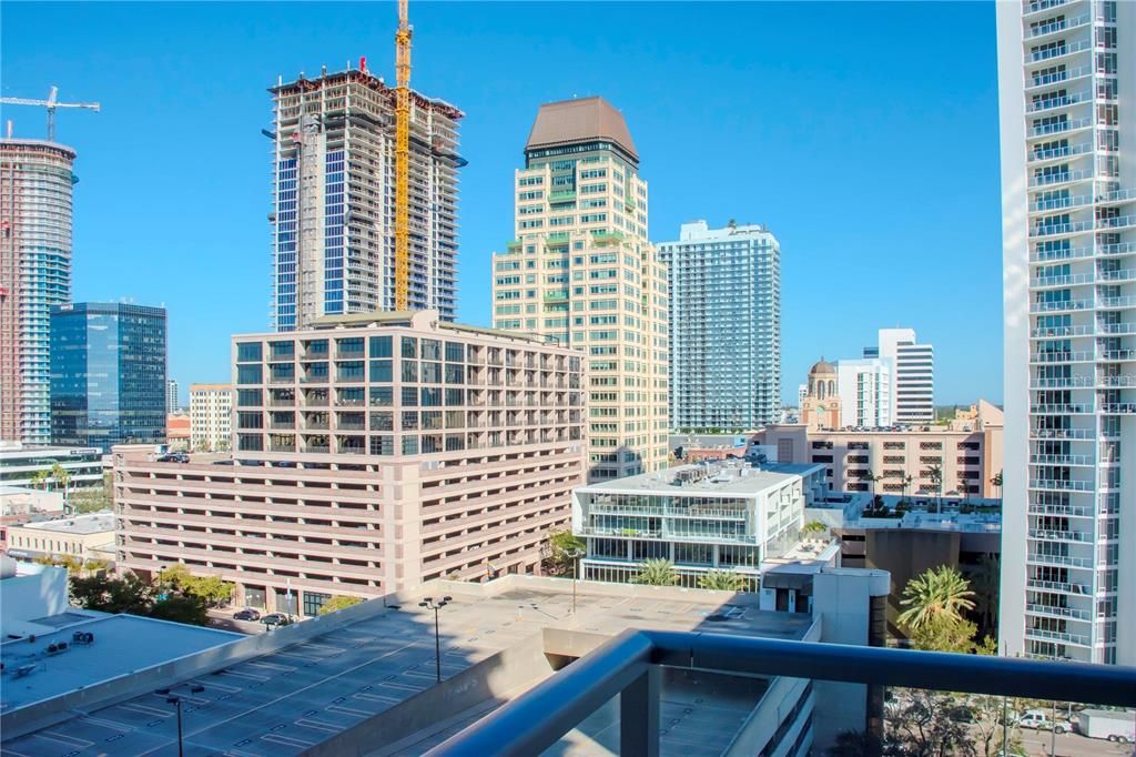 Balcony facing city view