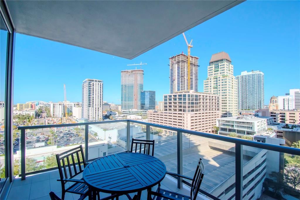 Balcony facing city view