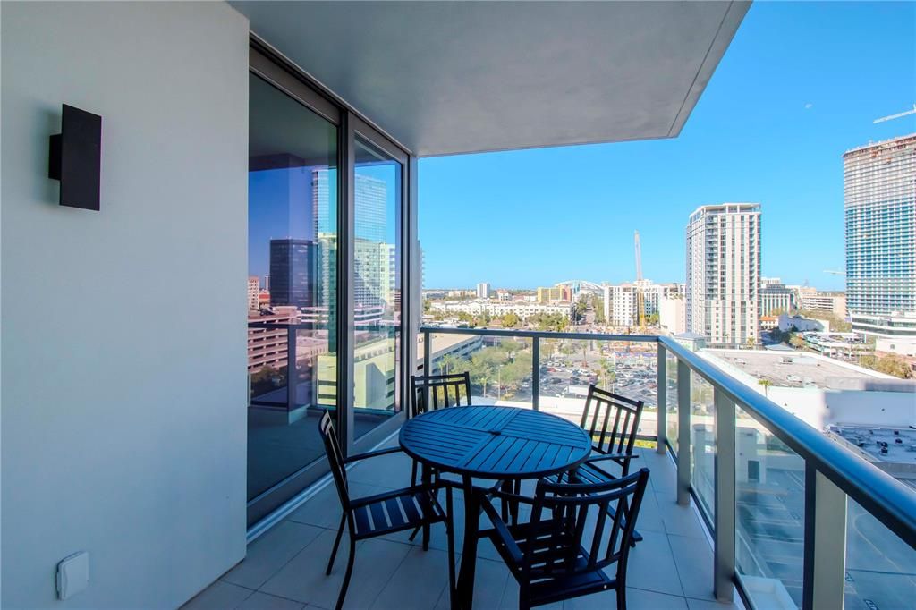 Balcony facing city view