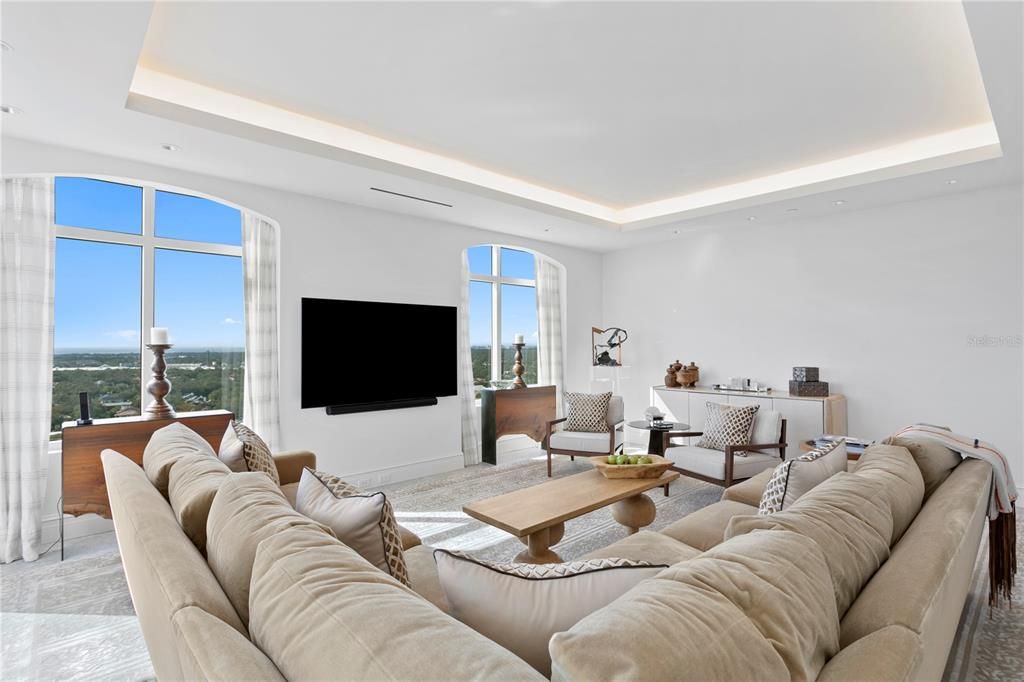 Family room with great western views