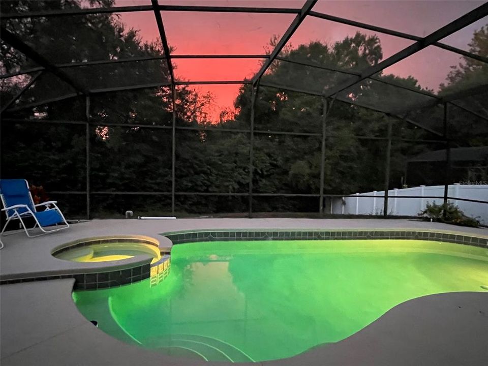 Pool at sunset