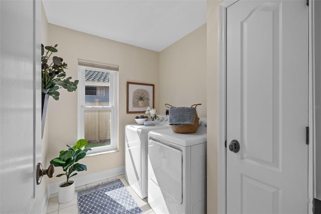 Sun filled laundry room