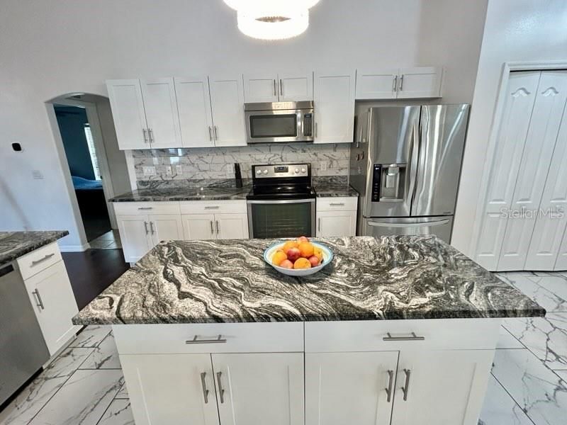 Kitchen Island from Living Room