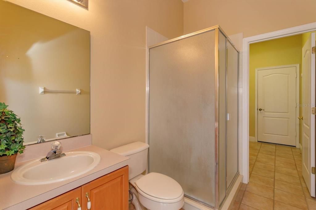 Pool Bathroom with walk in shower