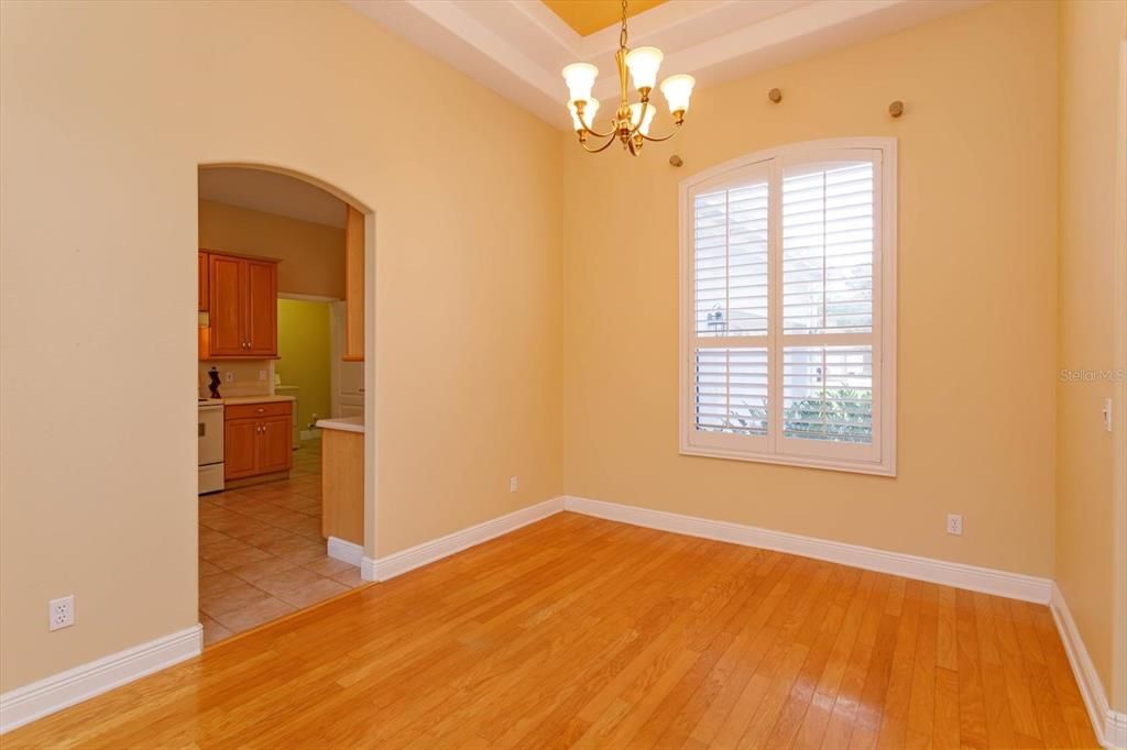 Wood floors and plantation shutters