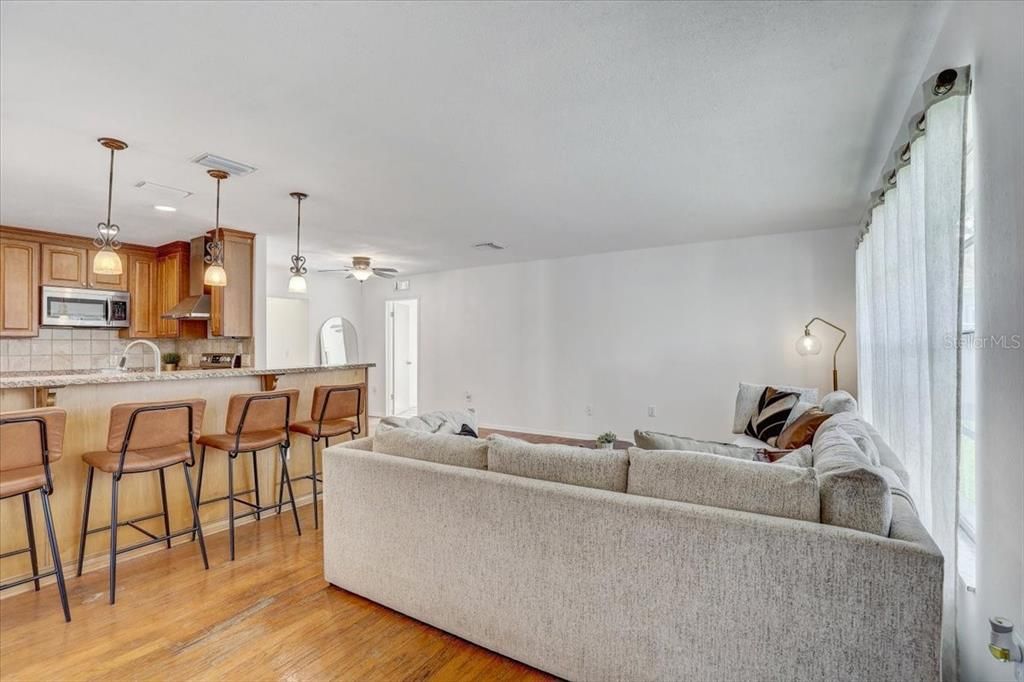 Living room with open floor plan