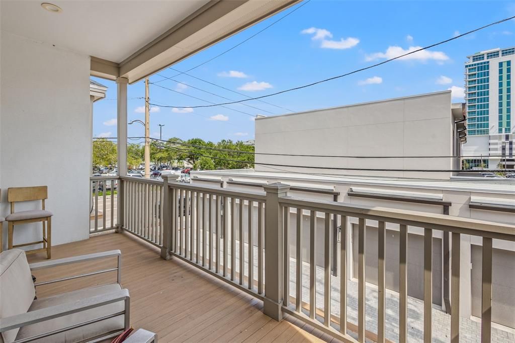 Balcony off of living level